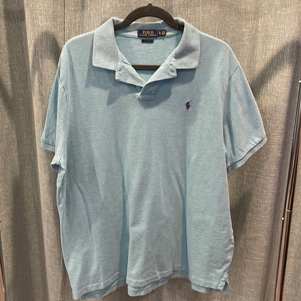 Polo by Ralph Lauren - Classic Fit Mesh Polo Shirt - Blue - XL
